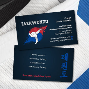 Cartão De Visita Treinador Taekwondo - Artista marcial e Taegeuk