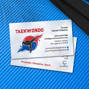 Cartão De Visita Treinador Taekwondo - Artista marcial e Taegeuk
