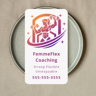 Cartão De Visita Treinadora de Fitness Feminino Treinadora Pessoal 