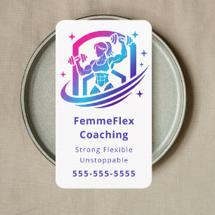 Cartão De Visita Treinadora Pessoal de Fitness Online Coach de Fitn