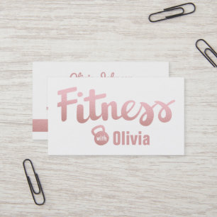 Cartão De Visita Treinadora Pessoal Feminina de Fitness em Dourado 
