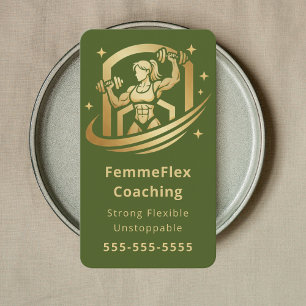 Cartão De Visita Treinadora Pessoal Garota Fitness Coaching de Fitn