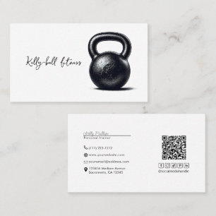 Cartão De Visita Treinamento Pessoal de Fitness com Kettlebell