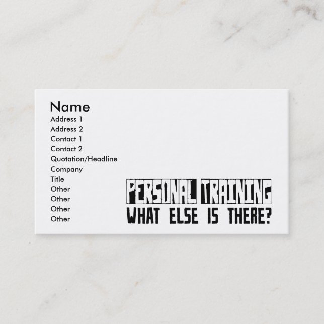 Cartão De Visita Treinamento pessoal que outro está lá? (Frente)