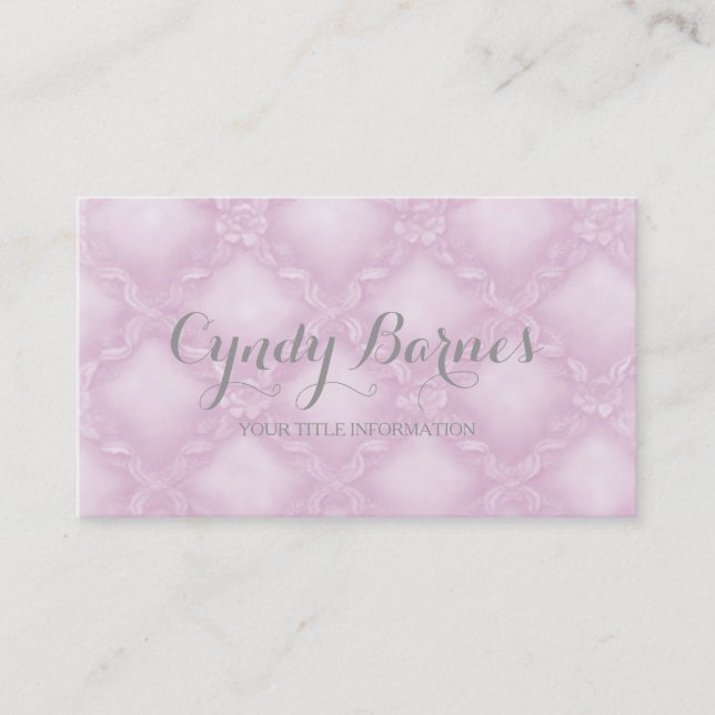 Cartão De Visita Trellis de Rosa suave a rosa (Frente)