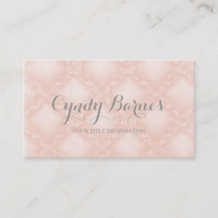 Cartão De Visita Trellis de Rosa suave em Peach