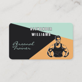 Cartão De Visita Trendy Apricot Aeroblue QRcode Treinador Pessoal