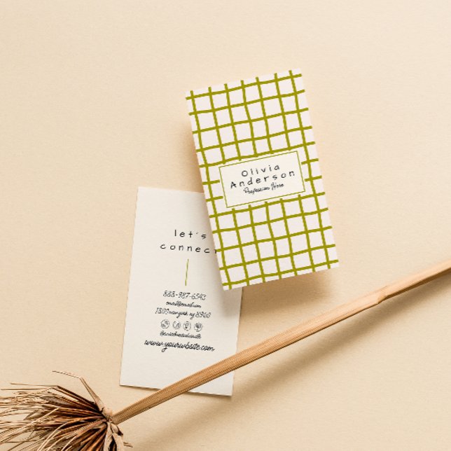 Cartão De Visita Trendy Boho Funky, Trendy Verdemente Verificada (Criador carregado)