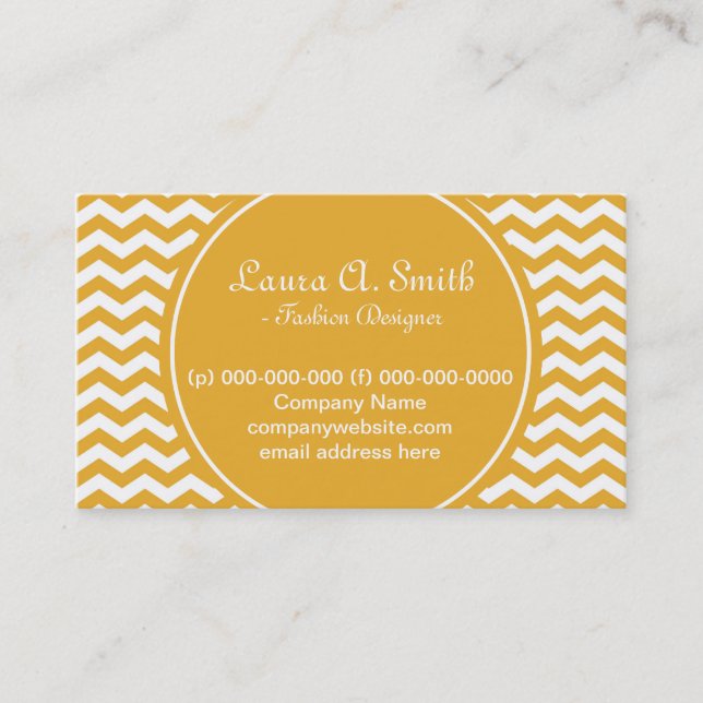 Cartão De Visita Trendy, clássico, amarelo brilhante (Frente)