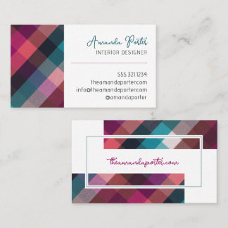 Cartão De Visita Trendy Country Chic Xadrez