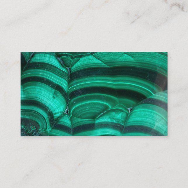 Cartão De Visita Trendy Elegant Green Malachite Crystal Stone (Frente)