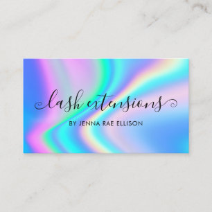 Cartão De Visita Trendy Faux Holographic Lash Após Instrução de 