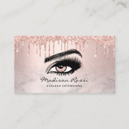Cartão De Visita Trendy Glitter Rosa dourado pinga Lashes mármore