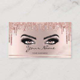 Cartão De Visita Trendy Glitter Rosa gold dris script Lashes