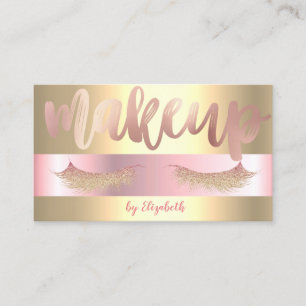 Cartão De Visita Trendy Glittery Lashes Elegante, Artista Dourado M