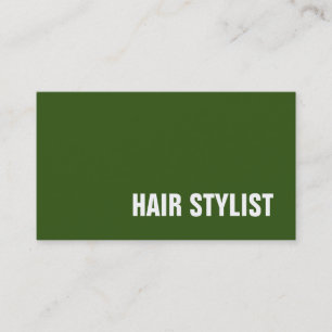 Cartão De Visita Trendy Green White Modern Hair Stylist