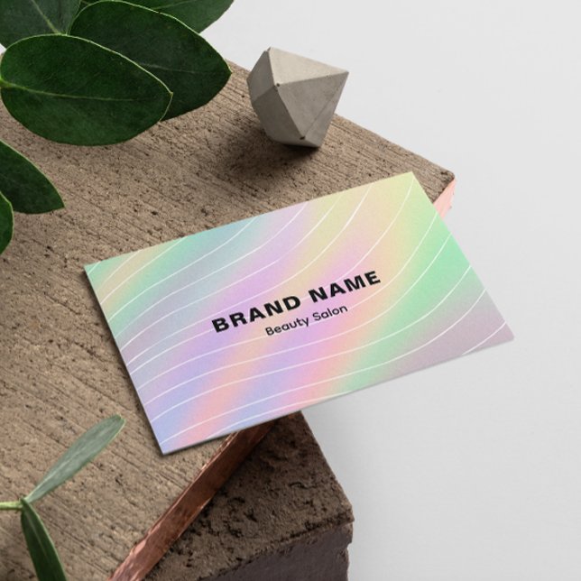 Cartão De Visita Trendy Holograma Estheticista Estilo Feminino (Trendy Hologram Esthetician Feminine Style Business Card)