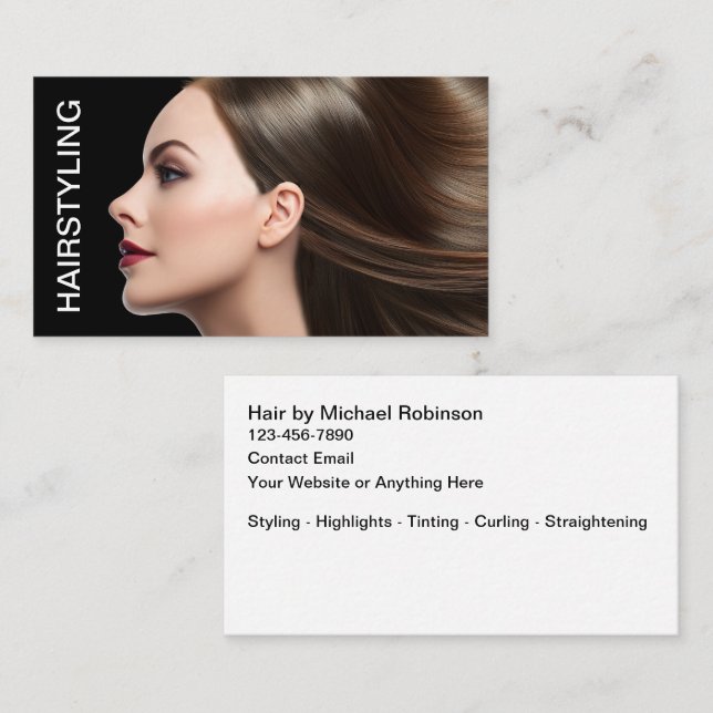 Cartão De Visita Trendy Independent Hairstylist Business Cards (Frente/Verso)