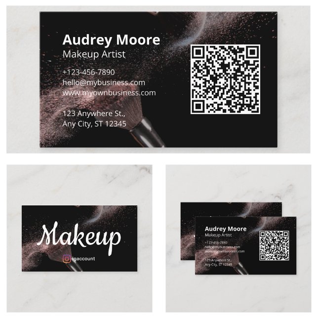 Cartão De Visita Trendy Makeup Artist (Trendy Makeup Artist Business Card
)