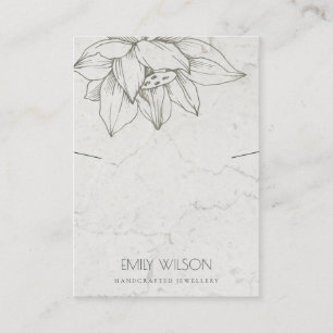 CARTÃO DE VISITA TRENDY MARBLE SILVER LOTUS EXIBIÇÃO SIMPLES DE N