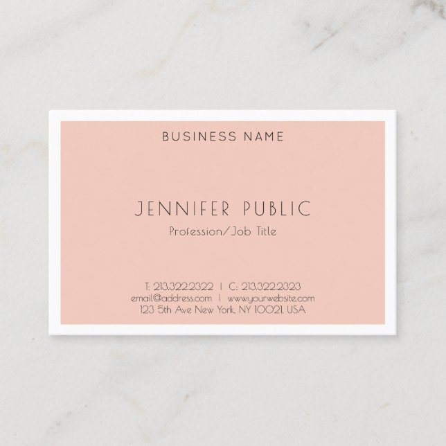 Cartão De Visita Trendy Modern Creative Simple Design (Frente)