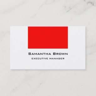 Cartão De Visita Trendy Modern Elegant Red White Manager