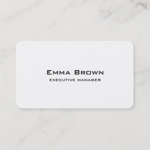 Cartão De Visita Trendy Modern Elegant White Executive Manager