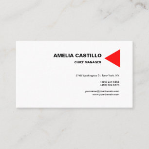 Cartão De Visita Trendy Modern Elegante Branco Vermelho Contemporân