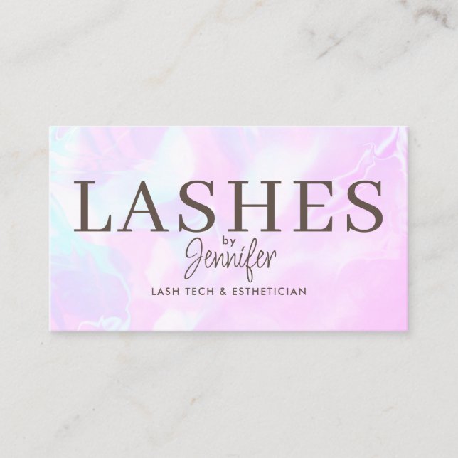 Cartão De Visita Trendy Modern Eyelash Extensões QR Code Luxury (Frente)