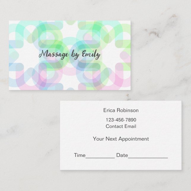 Cartão De Visita Trendy Modern Massage Appointment Business Cards  (Frente/Verso)