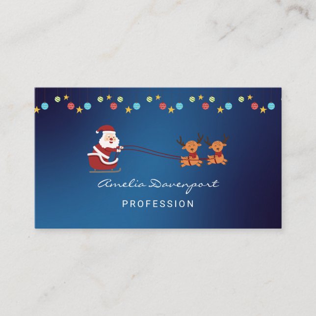 Cartão De Visita Trendy modern minimalist Christmas Business Card (Frente)