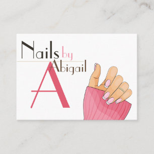 Cartão De Visita Trendy Modern Pink e Brown Nail Salon