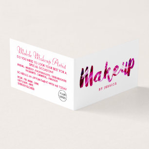 Cartão De Visita Trendy Modern Pink Makeup Artist Loyalty Card,