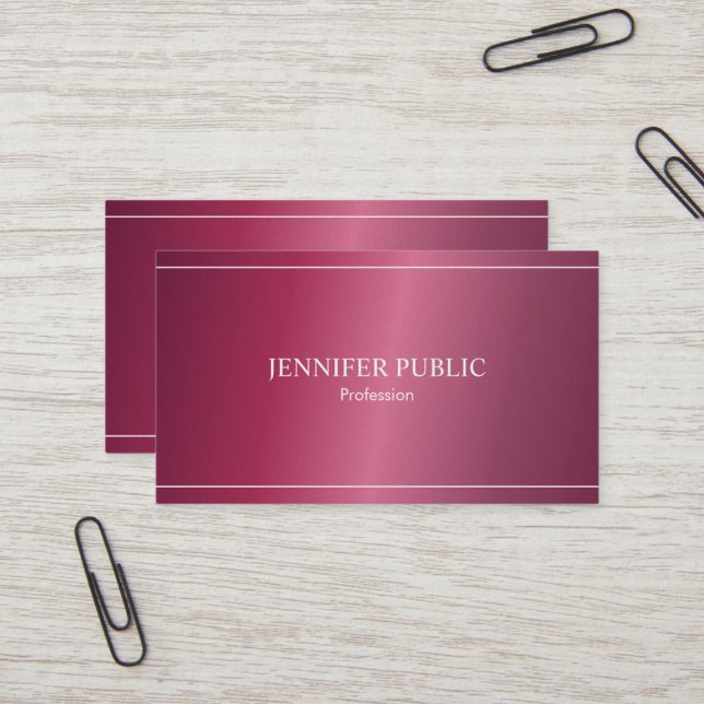 Cartão De Visita Trendy Moderno Profissional Luxo Plana Glamoroso (Frente/Verso In Situ)