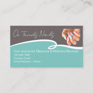 Cartão De Visita Trendy Na moda Nail Tech Manicure