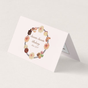 Cartão De Visita Trendy Pink Sweets Bakery