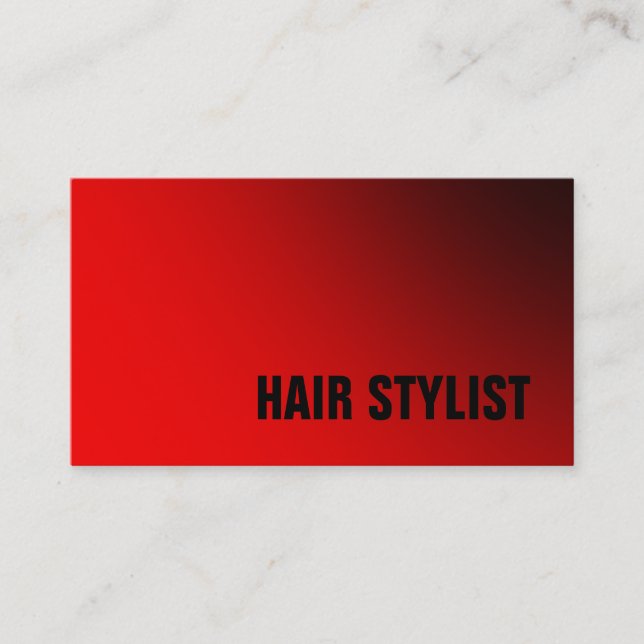 Cartão De Visita Trendy Red White Modern Hair Stylist (Frente)