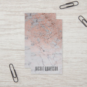 Cartão De Visita Trendy Rosa cor-de-rosa Dourada Marble Chic Glam