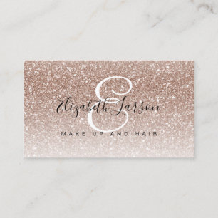Cartão De Visita Trendy Rosa Dourada Makeup Artist Hair Salon
