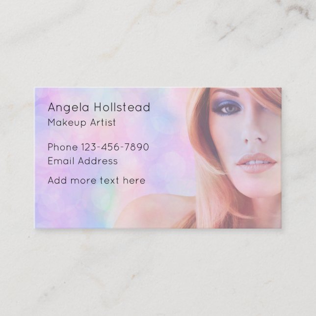 Cartão De Visita Trendy Unique Makeup Artist Business Cards (Frente)