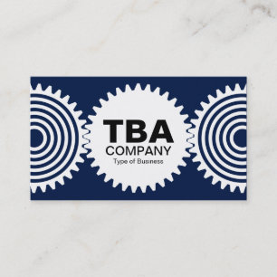 Cartão De Visita Três Engrenagens v3 - Azul Escuro 001744 e Branco