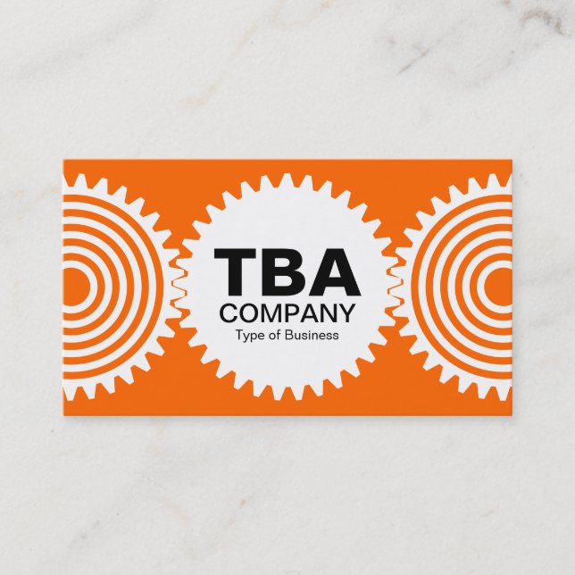 Cartão De Visita Três engrenagens v3 - Laranja FF6600 e Branco (Frente)