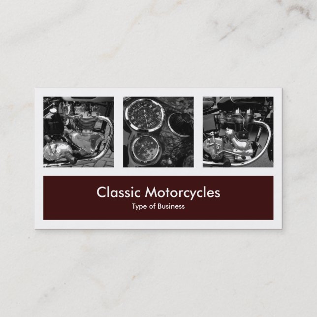 Cartão De Visita Três fotos mais uma - Brown escuro (Frente)