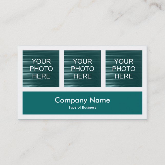 Cartão De Visita Três fotos mais uma - Moss Green (Frente)