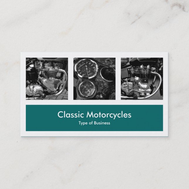 Cartão De Visita Três fotos mais uma - verde de musgo (Frente)