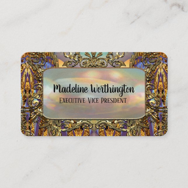 Cartão De Visita Très orné Elegante francês Barroco Professional (Frente)