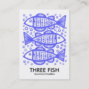 Cartão De Visita Três peixes - azul elétrico