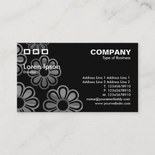 Cartão De Visita Três Retângulos - Cascata de Flor Preta