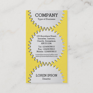 Cartão De Visita Três Rodas Cog - #F5DD4B   amarelo