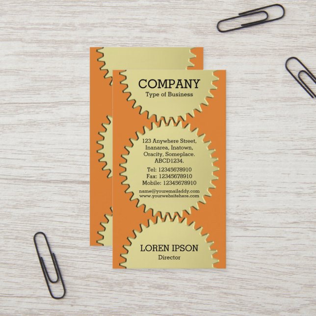 Cartão De Visita Três Rodas Cog - Laranja (Frente/Verso In Situ)